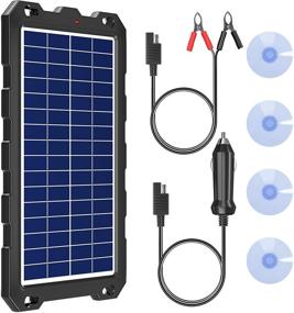 img 4 attached to 🔋 POWOXI Solar Battery Charger 12V 10W Panel Kit for Car, Boat, RV, Trailer, Motorcycle, Marine, Automotive, Powersports, Snowmobile+