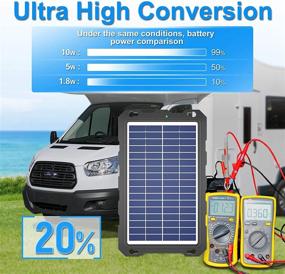 img 3 attached to 🔋 POWOXI Solar Battery Charger 12V 10W Panel Kit for Car, Boat, RV, Trailer, Motorcycle, Marine, Automotive, Powersports, Snowmobile+