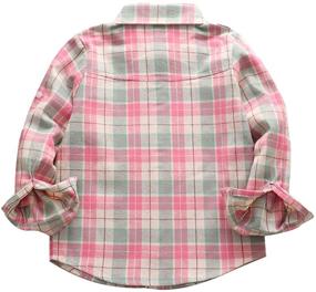 img 3 attached to 👕 Fashionable and Comfortable Boys' Flannel Cotton Sleeve Button Blouse: Best Clothing Choice