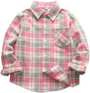 👕 fashionable and comfortable boys' flannel cotton sleeve button blouse: best clothing choice logo