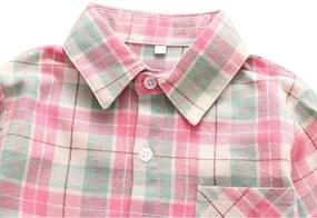 img 2 attached to 👕 Fashionable and Comfortable Boys' Flannel Cotton Sleeve Button Blouse: Best Clothing Choice