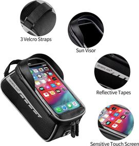 img 3 attached to 🚲 SPORTS JOY Waterproof Bike Phone Front Frame Bag: Handlebar Storage Bag for Mountain Bikes, Top Tube Crossbar Bag, Cycling Phone Holder Compatible with iPhone 11 XS Max XR Fit 6.5