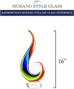 img 1 attached to 🌈 Vibrant Badash Rainbow Note Murano-Style Art Glass Centerpiece - Striking 16" Tall Mouth-Blown Glass Sculpture on Elegant Crystal Base - Contemporary Home Decor Accent Piece