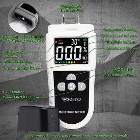 img 3 attached to 📊 Enhanced SAM-PRO Dual Moisture Meter 2.0: Advanced LCD Color Display & Flashlight - Accurate Moisture & Temperature Readings in Wood, Concrete, Drywall, Carpet, & Building Materials