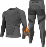 🥶 goroboy men's thermal underwear set, cold weather base layer top & bottom for quick dry winter, compression long johns heated gear in grey логотип