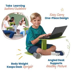 img 2 attached to 📚 ECR4Kids - ELR-15810-GN Портативный настольный компьютер Surf - идеально подходит для домашнего обучения и классной работы - односпальный письменный стол для детей, подростков и взрослых - сертифицирован GREENGUARD [Золото] - Зеленый.