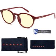 🎮 gunnar attache/dark red gaming glasses: 65% blue light protection, uv light blocking, reducing eye strain & dryness logo