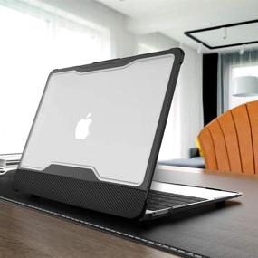 img 2 attached to 🖥️ VORCSBINE MacBook Air 13 inch Case 2021/2020/2019/2018 Release A2337(M1) A2179 A1932, Black Hard Shell Cover for MacBook Air 13" with Touch ID