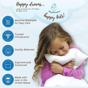 img 3 attached to 👼 Angel Dreams Toddler Pillow with Pillowcase - Small Kids Pillow for Sleep - Travel Pillow for Toddlers - Baby's Pillow - Infant Mini Pillow with Cover