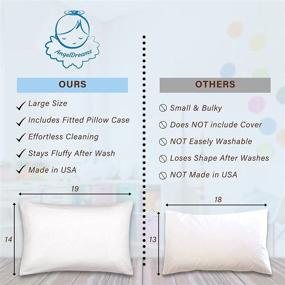 img 2 attached to 👼 Angel Dreams Toddler Pillow with Pillowcase - Small Kids Pillow for Sleep - Travel Pillow for Toddlers - Baby's Pillow - Infant Mini Pillow with Cover