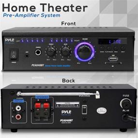 img 3 attached to 🔊 Wireless Mini Stereo Power Amplifier - 2x120W Dual Channel Sound Audio Receiver Entertainment w/Remote Control, for Amplified Speakers, CD DVD, MP3, Home Theater via 3.5mm RCA Input, Studio Use - Pyle PCAU48BT.5