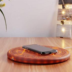 img 2 attached to Magic Array Wireless Charger: Ultra-Thin 10w Qi Fast Charging Pad for iPhone X/XS/MAX/8/8 Plus/Galaxy Note 9/S9/S10/S9 Plus/Note 8/S8 Edge (Brown)