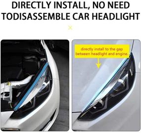 img 3 attached to 🚗 60CM LECART LED Headlight Strip Light - Flexible RGB Turn Signal Tube Lights for Auto Exterior Decoration - Pack of 2