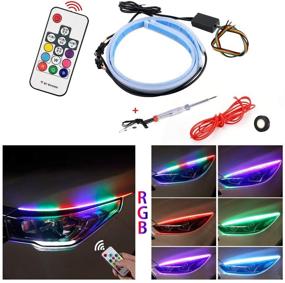 img 4 attached to 🚗 60CM LECART LED Headlight Strip Light - Flexible RGB Turn Signal Tube Lights for Auto Exterior Decoration - Pack of 2