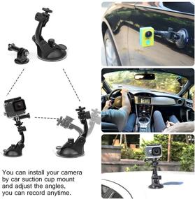 img 2 attached to 📸 SHOOT Must-Have Accessories Kit with Monopod for OSMO Action Camera GoPro Hero 9 8 HERO7 Black Silver White/6/5/4/3+/3/5 Session/Hero (2018)/Fusion Campark AKASO DBPOWER Crosstour Camera - Ultimate SEO-Optimized Bundle