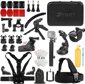 img 4 attached to 📸 SHOOT Must-Have Accessories Kit with Monopod for OSMO Action Camera GoPro Hero 9 8 HERO7 Black Silver White/6/5/4/3+/3/5 Session/Hero (2018)/Fusion Campark AKASO DBPOWER Crosstour Camera - Ultimate SEO-Optimized Bundle