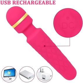 img 2 attached to 💆 Rechargeable Handheld Wand Massager - Cordless Waterproof Electric Massage Stick with Multiple Speeds for Body Therapy, Muscle Recovery, Stress Relief in Pink