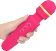 💆 rechargeable handheld wand massager - cordless waterproof electric massage stick with multiple speeds for body therapy, muscle recovery, stress relief in pink logo