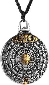 img 4 attached to 🕉️ Vintage Tibetan I Ching Spiritual Divination Om Pendant Necklace: A Stylish Stainless Steel Accessory for Religion Jewelry Enthusiasts - HZMAN