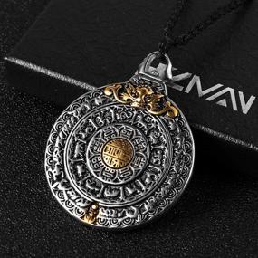 img 1 attached to 🕉️ Vintage Tibetan I Ching Spiritual Divination Om Pendant Necklace: A Stylish Stainless Steel Accessory for Religion Jewelry Enthusiasts - HZMAN