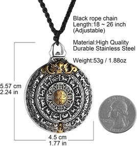 img 2 attached to 🕉️ Vintage Tibetan I Ching Spiritual Divination Om Pendant Necklace: A Stylish Stainless Steel Accessory for Religion Jewelry Enthusiasts - HZMAN