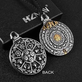 img 3 attached to 🕉️ Vintage Tibetan I Ching Spiritual Divination Om Pendant Necklace: A Stylish Stainless Steel Accessory for Religion Jewelry Enthusiasts - HZMAN