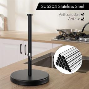 img 1 attached to 🧻 KES Matte Black Paper Towel Holder Stand for Kitchen Countertop - Weighted Base SUS304 Stainless Steel - Fits Standard or Giant Rolls - KPH202-BK