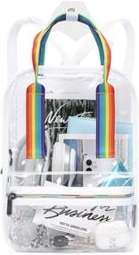 img 4 attached to 🎒 Mommore Clear Backpacks: Durable Bookbags with Transparency