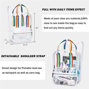 img 1 attached to 🎒 Mommore Clear Backpacks: Durable Bookbags with Transparency