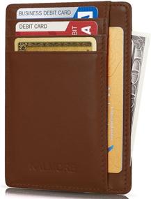 img 4 attached to Premium Credit Genuine Leather Minimalist Wallets & Card Cases with RFID Blocking - Stylish Men's Accessories for Organized Money Management