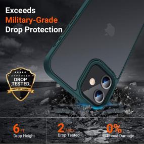 img 2 attached to 📱 TORRAS Shockproof Compatible for iPhone 12 Case/ iPhone 12 Pro Case, [Military Grade Drop Tested] Translucent Matte Hard PC Back w/ Soft Silicone Edge, Slim Protective Guardian - Green