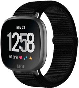 img 4 attached to SZWJT-LV Replacement Straps for Fitbit Versa 3 and Sense - Soft Adjustable Sport Bands for Women and Men, Black