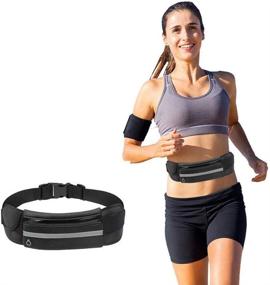 img 1 attached to 🏃 Running Belt Waist Pack Bag, Carry Run Workout Fanny Pack, Bounce Free Jogging Pocket Belt – Travel Money Cell Phone Holder for Running Accessories, Compatible with iPhoneXS XR, Plus + Samsung Note Galaxy