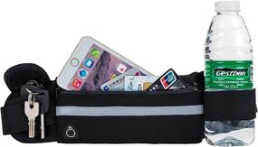 img 4 attached to 🏃 Running Belt Waist Pack Bag, Carry Run Workout Fanny Pack, Bounce Free Jogging Pocket Belt – Travel Money Cell Phone Holder for Running Accessories, Compatible with iPhoneXS XR, Plus + Samsung Note Galaxy