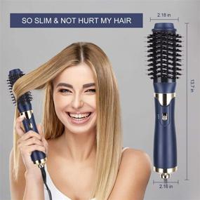 img 3 attached to 🌀 Hot Air Brush One Step Hair Dryer & Volumizer - Negative Ion Ceramic Blow Dryer Brush 4 in 1 Straightener Curler Styler for Smooth, Soft, and Frizz-Free Hair (2.18*1.69*13.7 inch)