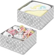 📦 mdesign soft fabric modular closet organizer box - polka dot print, 2 pack - gray/white logo