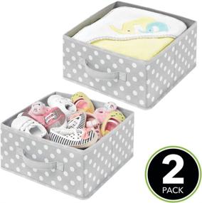 img 3 attached to 📦 mDesign Soft Fabric Modular Closet Organizer Box - Polka Dot Print, 2 Pack - Gray/White