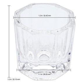 img 3 attached to Beauticom 4 Pcs Acrylic Liquid Powder Dappen Dish Glass Crystal Cup - Glassware Nail Art Tools (4 pcs, 1.2 inch - Small Octagon) - No Lids