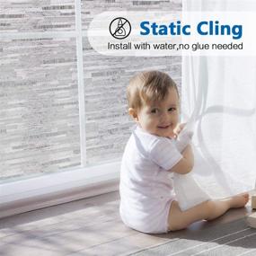 img 3 attached to Frosted Window Film Privacy: Matte White Static Cling Glass Sticker for Bathroom, Office, Living Room