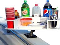 🚤 docktail butler marine table - adjustable rod holder mount, large serving tray, cup & bottle holder - perfect boating accessories for cockpit dining & storage логотип