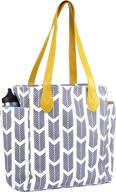 🎯 versatile work tote: arrow print teacher's tote & school bag in gray logo
