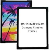 🎨 10x14 diy picture frame for 5d diamond painting - compatible with 30x40 cm canvas size - diamond painting accessories for decoration - 2pack (black) - optimized for seo logo