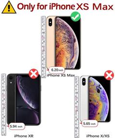 img 3 attached to 📱 MONASAY iPhone Xs MAX Wallet Case - 6.5-inch Flip Folio Leather Cell Phone Cover with Credit Card Holder & Glass Screen Protector for Apple iPhone Xs MAX