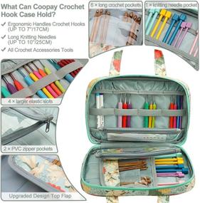 img 1 attached to 👜 Coopay Crochet Hook Case: Large Knitting Needle Organizer & Travel Storage Bag with Handle