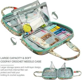 img 2 attached to 👜 Coopay Crochet Hook Case: Large Knitting Needle Organizer & Travel Storage Bag with Handle