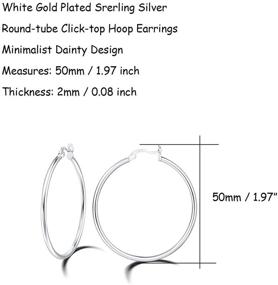 img 2 attached to 🔸 Carleen Gold Plated 925 Sterling Silver Hoop Earrings, High Polished Round Tube Click-Top Huggie Piercing, Small/Medium/Large Big Hoop Earrings for Women Girls, Fine Jewelry Gifts in All Sizes