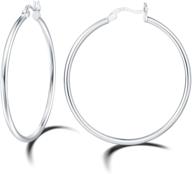 🔸 carleen gold plated 925 sterling silver hoop earrings, high polished round tube click-top huggie piercing, small/medium/large big hoop earrings for women girls, fine jewelry gifts in all sizes logo