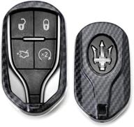🔑 ijdmtoy carbon fiber key fob shell for maserati quattroporte, ghibli, levante - exact fit, black glossy finish logo
