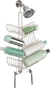 img 3 attached to 🛁 iDesign Verona Satin Silver Metal Hanging Bathroom Shower Caddy, Extra Space for Shampoo, Conditioner, Soap, Razors, Loofahs, and Towels - 24.6" x 10.6" x 3.8