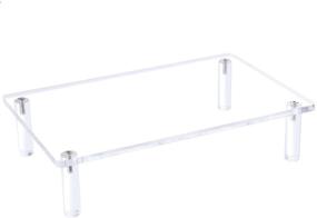 img 4 attached to 💻 Sumerflos Acrylic Monitor Desk Stand: Stylish & Sturdy Platform to Elevate Your Computer or Laptop, Save Space on Your Home or Office Desktop